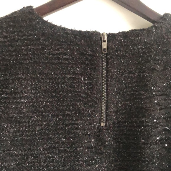 Deletta (Anthropologie) black ostrich and sequin top, size S - Picture 5 of 8